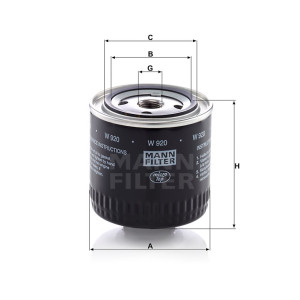 Фильтр масляный MANN-FILTER W 920